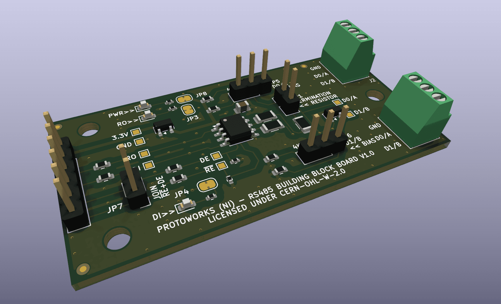 RS485 Non-Isolated Breakout Board